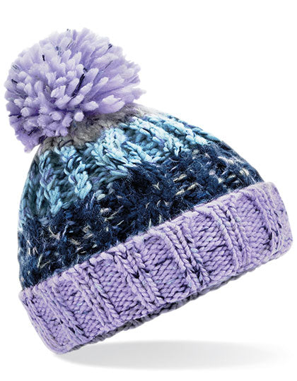 Junior Corkscrew Pom Pom Beanie in Lavender Fizz, Größe One Size
