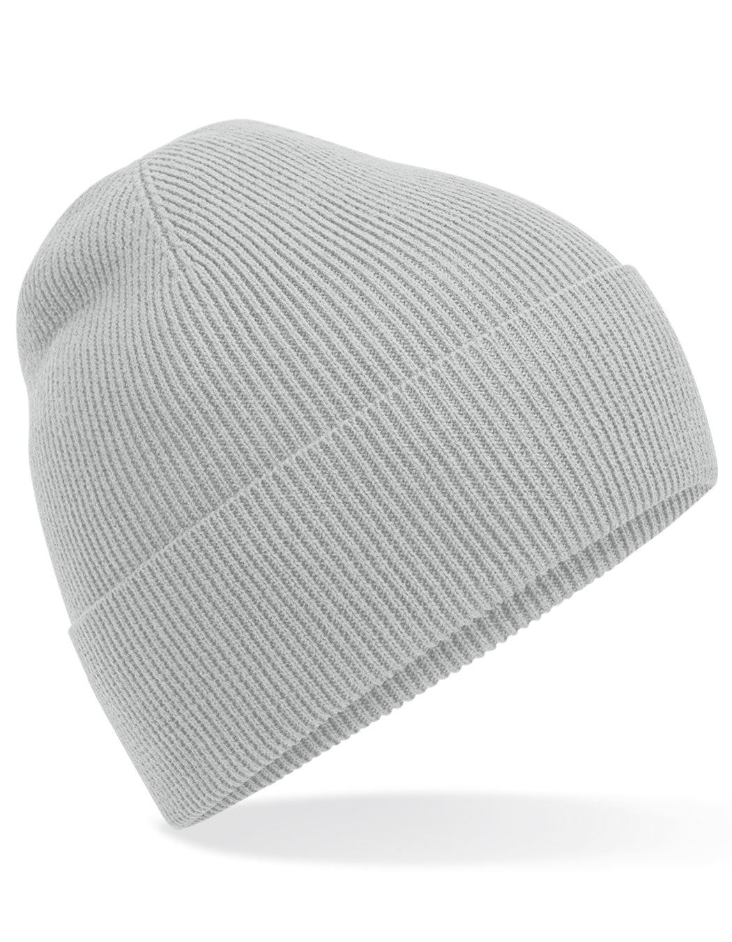 Organic Cotton Fine Knit Beanie in Light Grey, Größe One Size
