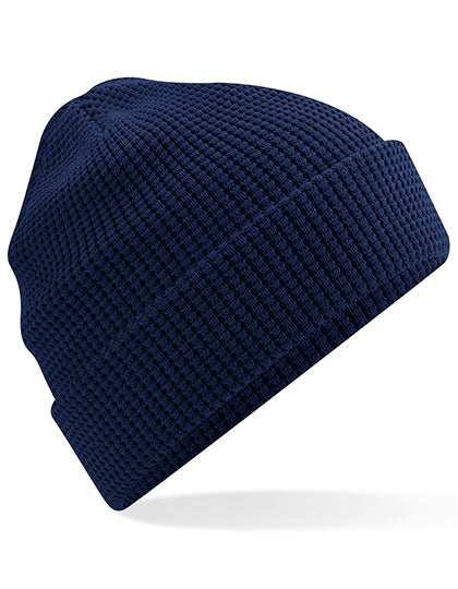 Organic Cotton Waffle Beanie in Oxford Navy, Größe One Size