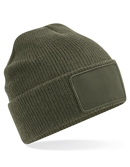 Removable Patch Thinsulate™ Beanie in Military Green, Größe One Size
