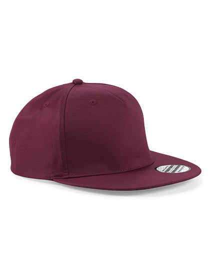 5 Panel Snapback Rapper Cap in Burgundy, Größe One Size