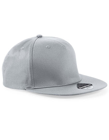 5 Panel Snapback Rapper Cap in Light Grey, Größe One Size