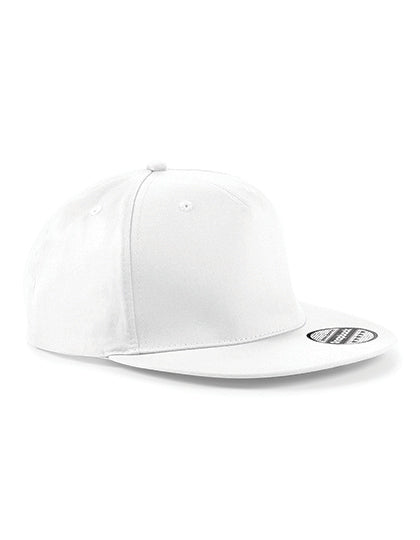 5 Panel Snapback Rapper Cap in White, Größe One Size