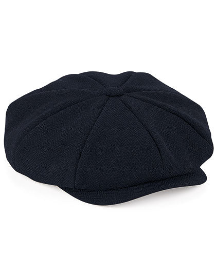 Heritage Baker Boy Cap in Navy Herringbone, Größe L/XL