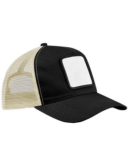Appliqué Patch 5 Panel Trucker in Black, Größe One Size