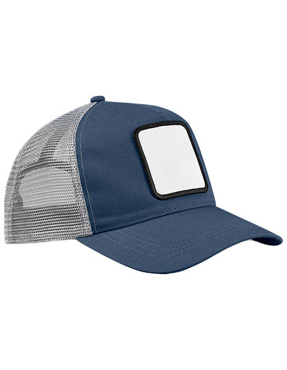 Appliqué Patch 5 Panel Trucker in Slate Blue, Größe One Size