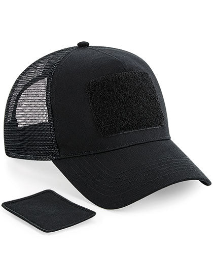 Removable Patch Snapback Trucker in Black, Größe One Size