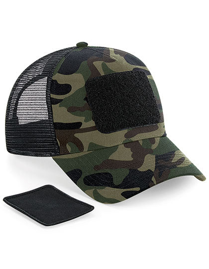 Removable Patch Snapback Trucker in Jungle Camo, Größe One Size