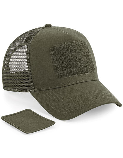 Removable Patch Snapback Trucker in Military Green, Größe One Size