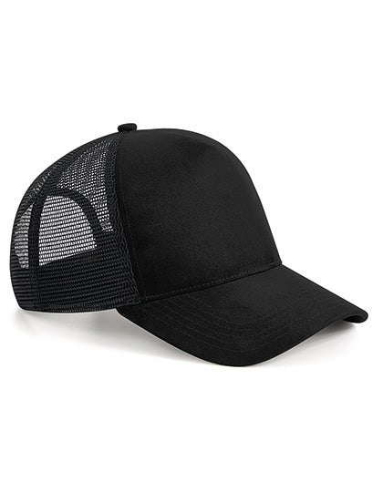 Suede Snapback Trucker in Black, Größe One Size