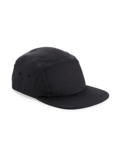 Canvas 5 Panel Camper Cap in Black, Größe One Size