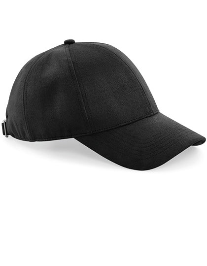 Faux Suede 6 Panel Cap in Black, Größe One Size