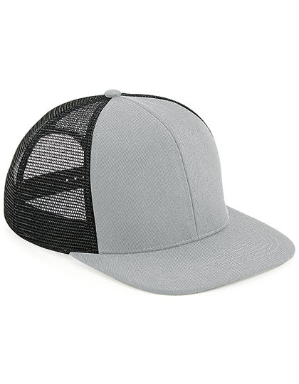 Original Flat Peak 6 Panel Trucker Cap in Grey, Größe One Size