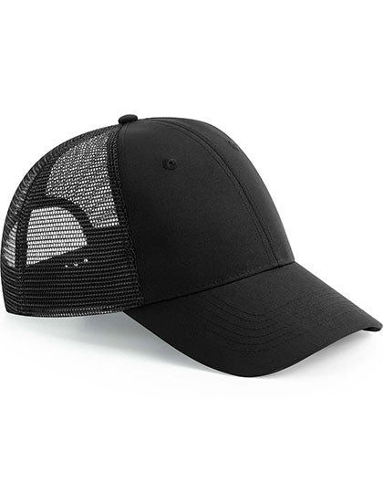 Recycled Urbanwear 6 Panel Snapback Trucker in Black, Größe One Size