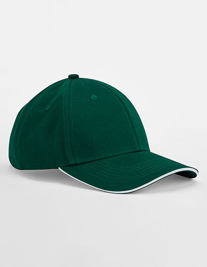 EarthAware® Classic Organic Cotton 6 Panel Cap - Sandwich Peak in Bottle Green, Größe One Size