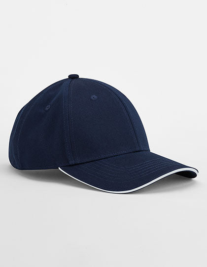 EarthAware® Classic Organic Cotton 6 Panel Cap - Sandwich Peak in French Navy, Größe One Size