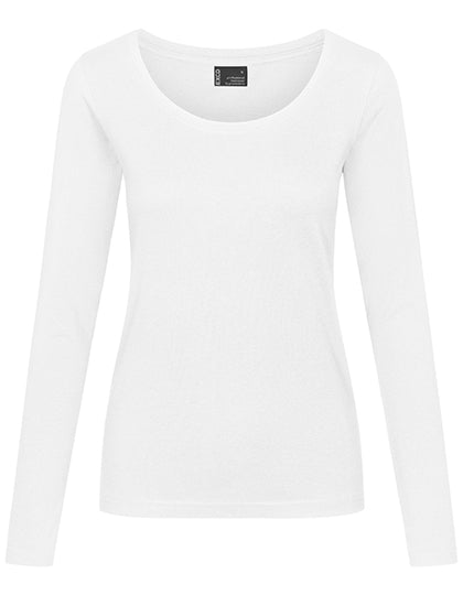 Women´s T-Shirt Long Sleeve in White, Größe 3XL