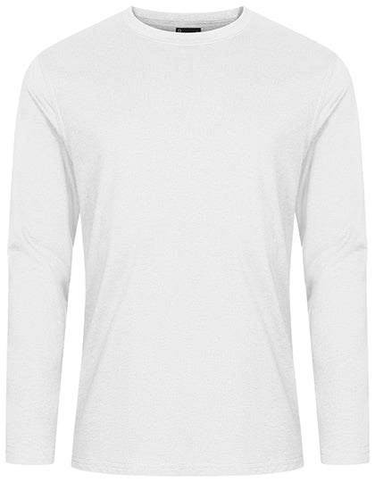 Men´s T-Shirt Long Sleeve in White, Größe 5XL
