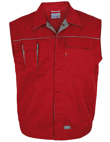 Contrast Work Vest in Red, Größe XXL
