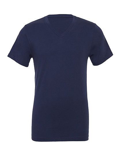 Unisex Jersey Short Sleeve V-Neck Tee in Navy, Größe XXL
