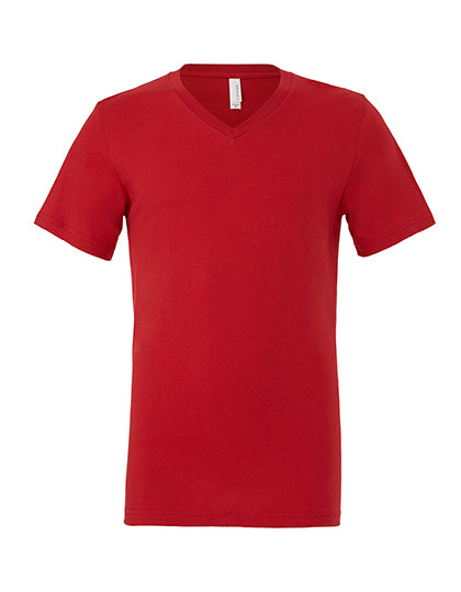 Unisex Jersey Short Sleeve V-Neck Tee in Red, Größe XXL