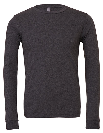 Unisex Heather CVC Long Sleeve Tee in Dark Grey Heather, Größe XXL