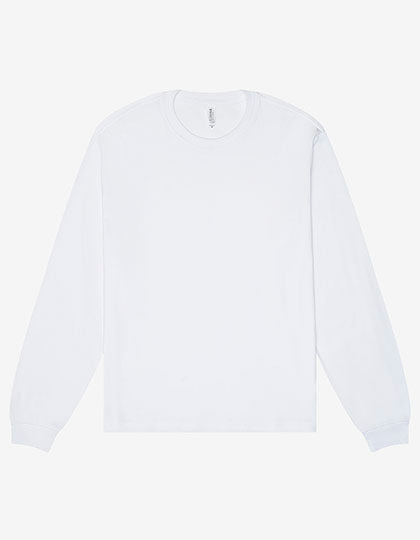 Unisex Heavyweight Long Sleeve Tee in White, Größe 3XL