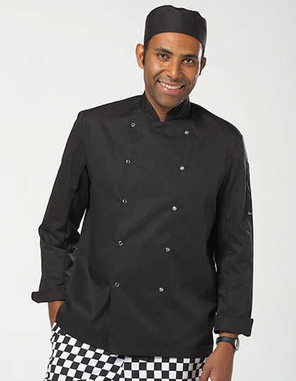 Long Sleeve Snap Stud Fastening Jacket in Black, Größe 3XL