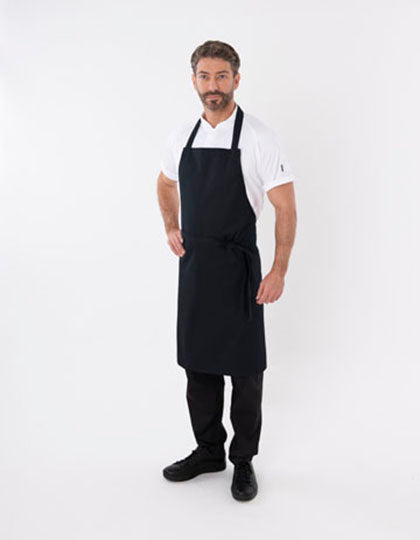Bib Apron With Adjustable Halter in Black, Größe 91 x 91 cm