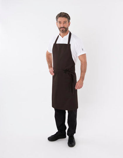 Bib Apron With Adjustable Halter in Peat, Größe 91 x 91 cm