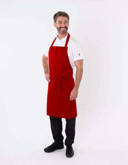 Bib Apron With Adjustable Halter in Red, Größe 91 x 91 cm