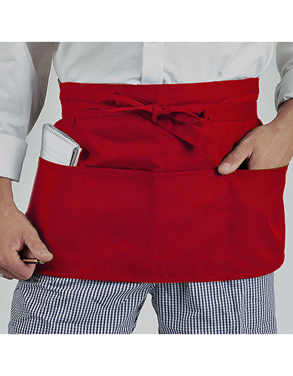 Money Pocket Apron in Red, Größe 58 x 30 cm