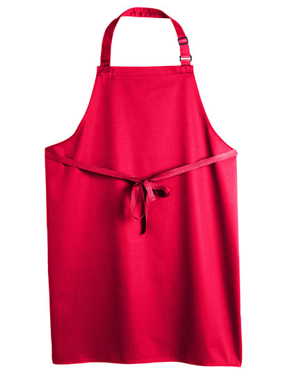 Recycled Polyester Bib Apron in Red, Größe 80 x 85 cm
