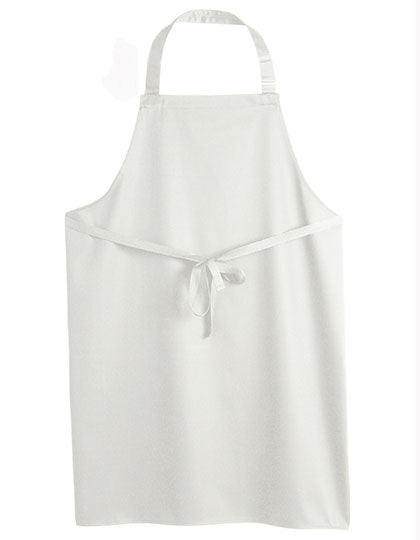 Recycled Polyester Bib Apron in White, Größe 80 x 85 cm