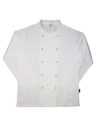 Unisex Long Sleeve Chef Jacket in White, Größe 4XL