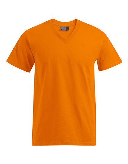 Premium V-Neck-T in Orange, Größe 5XL