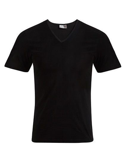 Men´s Slim Fit V-Neck-T in Black, Größe 5XL