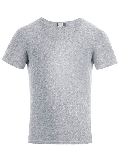 Men´s Slim Fit V-Neck-T in Sports Grey (Heather), Größe 5XL