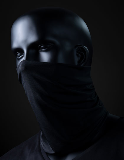 Bandana Poly in Black, Größe L