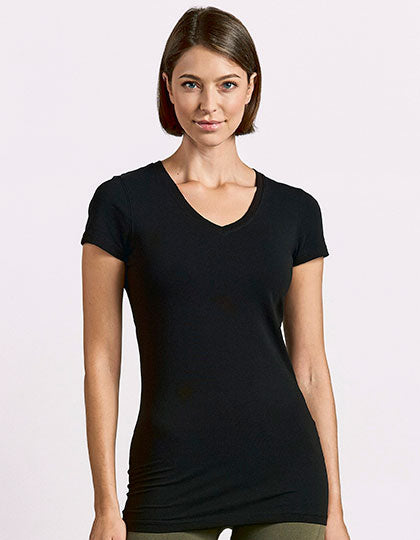 Women´s Slim Fit V-Neck-T Long