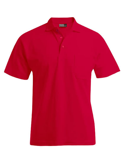 Men´s Heavy Polo Pocket in Fire Red, Größe 5XL