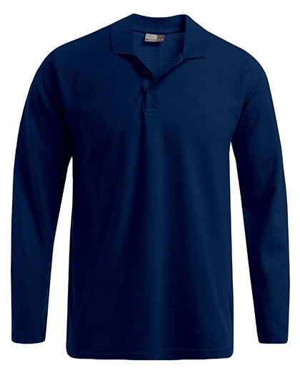 Men´s Heavy Polo Long Sleeve in Navy, Größe 5XL