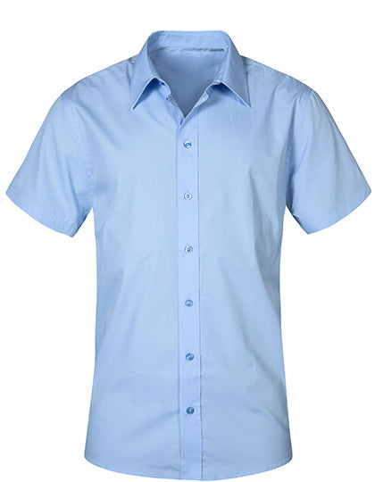 Men´s Poplin Shirt Short Sleeve in Light Blue, Größe 5XL