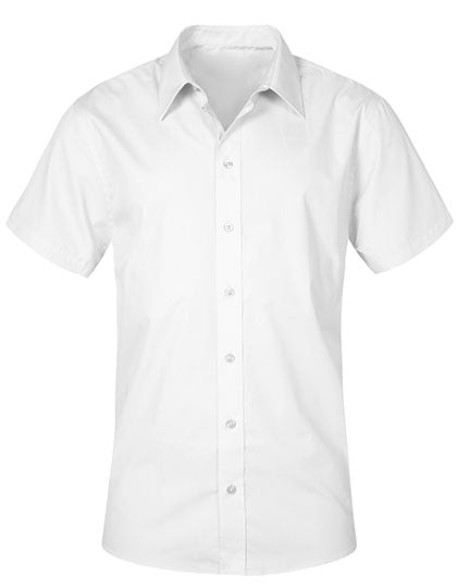 Men´s Poplin Shirt Short Sleeve in White, Größe 5XL