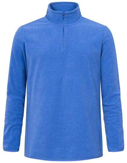 Men´s Recycled Fleece Troyer in Azur Blue, Größe 5XL