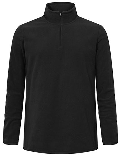 Men´s Recycled Fleece Troyer in Black, Größe 5XL
