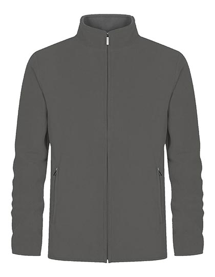Men´s Double Fleece Jacket in Steel Gray, Größe 5XL