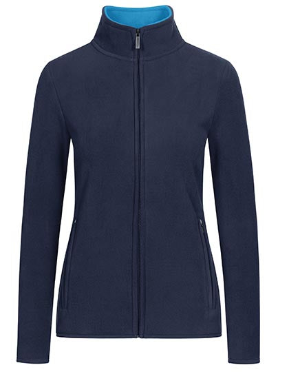 Women´s Double Fleece Jacket in Navy, Größe 3XL