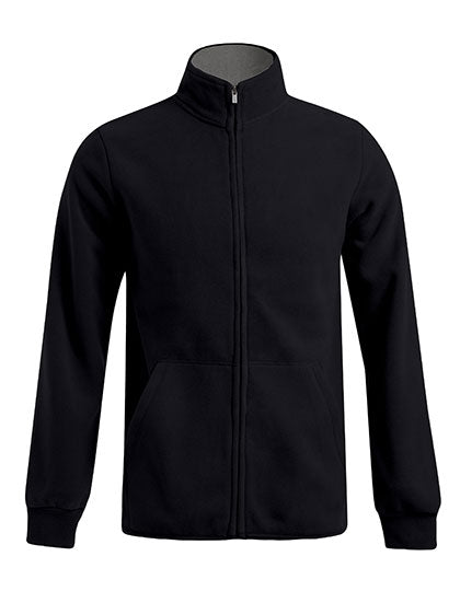 Men´s Double Fleece Jacket in Black, Größe 5XL