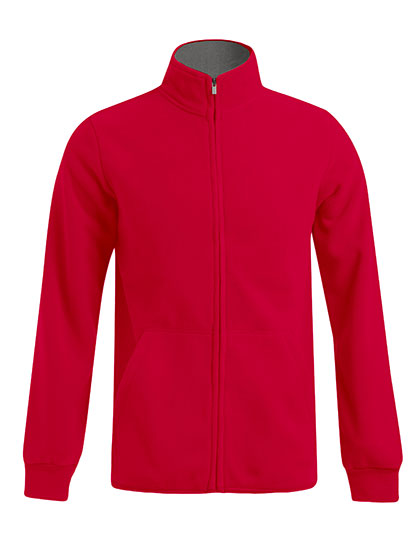 Men´s Double Fleece Jacket in Red, Größe 5XL